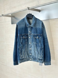 Balenciaga Glitter Tape Printed Denim Jacket